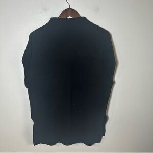 VINCE Black Ribbed Mock Neck Wool Cashmere Sweater S